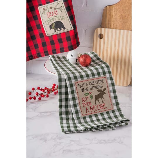 DII® Cabin Christmas Embroidered Dishtowel Set
